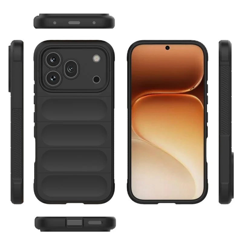 WANLONFENG for Honor 600 Pro 5G TPU Case  HD Series Anti Slip Phone Cover with Tempered Glass - Black - 5