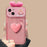For iPhone 15 Case with Flip Mirror 3D Heart Butterfly Bow Cartoon TPU + PC Protective Cover - Pink - 1