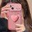 For iPhone 15 Case with Flip Mirror 3D Heart Butterfly Bow Cartoon TPU + PC Protective Cover - Pink - 2