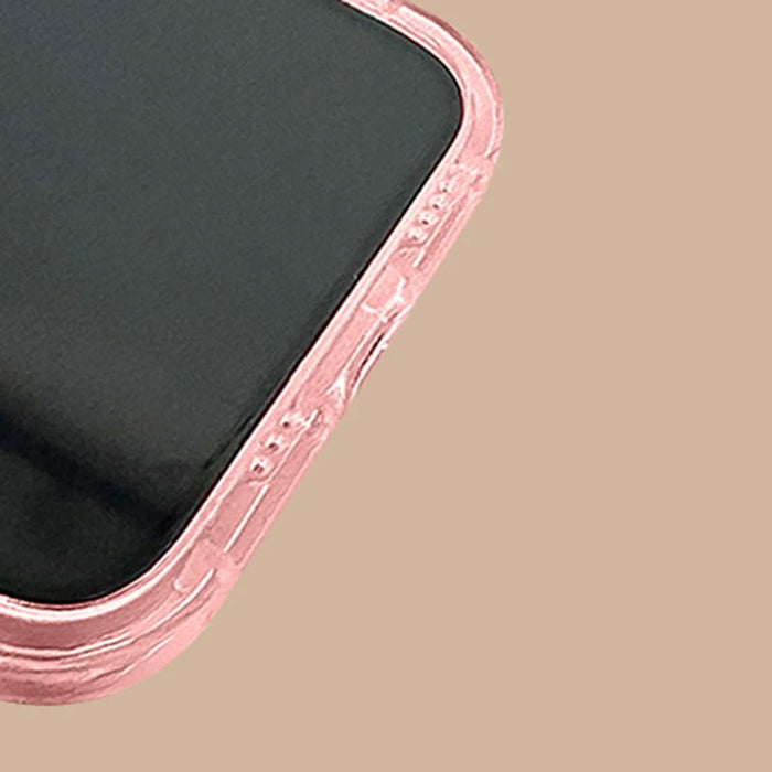 For iPhone 15 Case with Flip Mirror 3D Heart Butterfly Bow Cartoon TPU + PC Protective Cover - Pink - 5