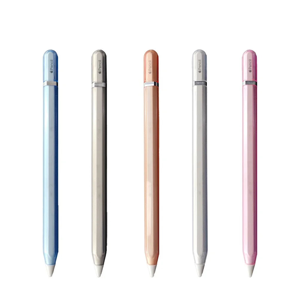 For Apple Pencil Pro  /  Pencil (2nd Generation) TPU Case Dome Design Shockproof Anti-Slip Stylus Pen Protective Cover with Silicone Nib Cap - Blue - 6