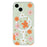 For iPhone 14 Magnetic Case IMD Flower Pattern TPU + PC Clear Back Phone Cover - Style D - 3
