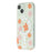 For iPhone 14 Magnetic Case IMD Flower Pattern TPU + PC Clear Back Phone Cover - Style D - 4