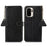 For OnePlus Ace 6 Ultra 5G Case RFID Blocking Genuine Cow Leather Phone Cover Litchi Texture - Black - 1