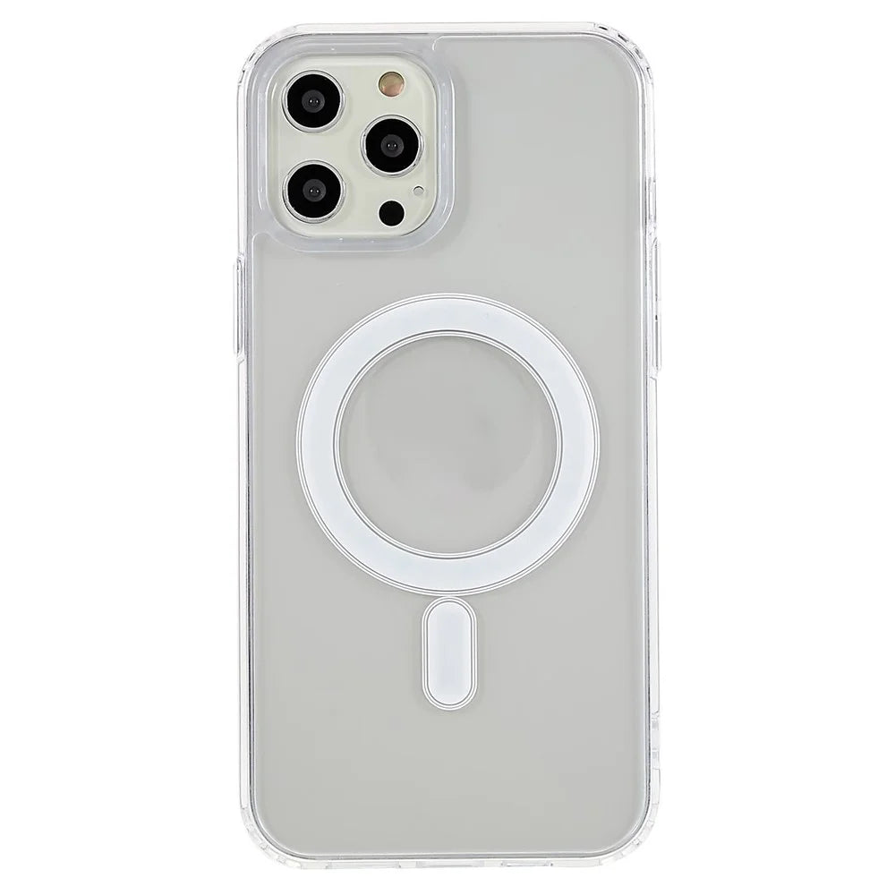 For iPhone 12 Pro Max 6.7 inch Magnetic Phone Case Compatible with MagSafe Hard Acrylic Soft TPU Drop-proof Cover - 1