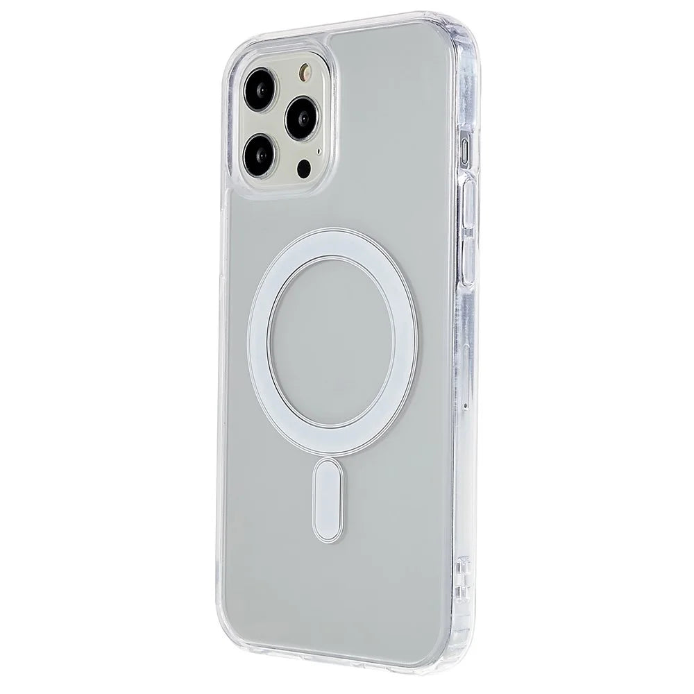 For iPhone 12 Pro Max 6.7 inch Magnetic Phone Case Compatible with MagSafe Hard Acrylic Soft TPU Drop-proof Cover - 2