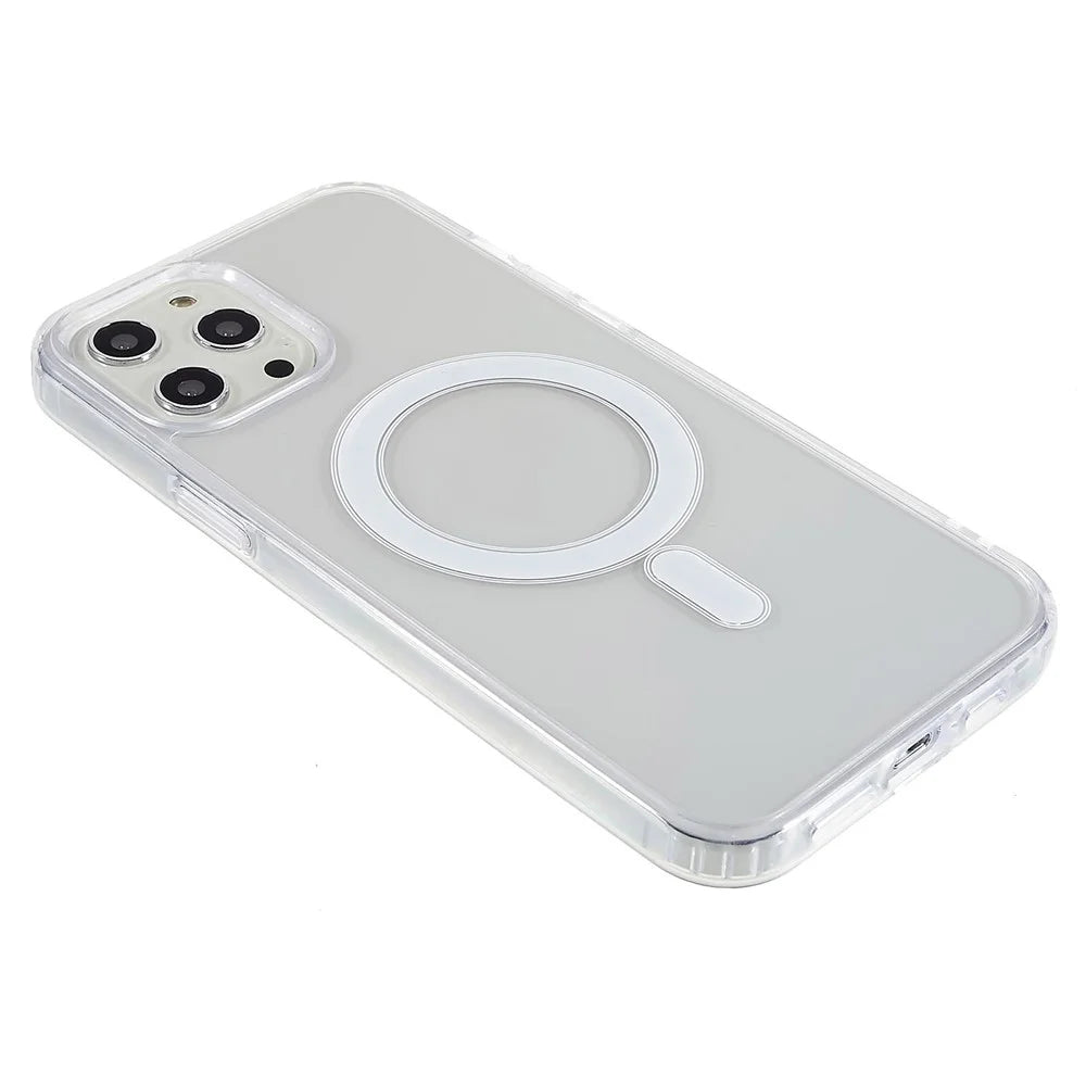 For iPhone 12 Pro Max 6.7 inch Magnetic Phone Case Compatible with MagSafe Hard Acrylic Soft TPU Drop-proof Cover - 5