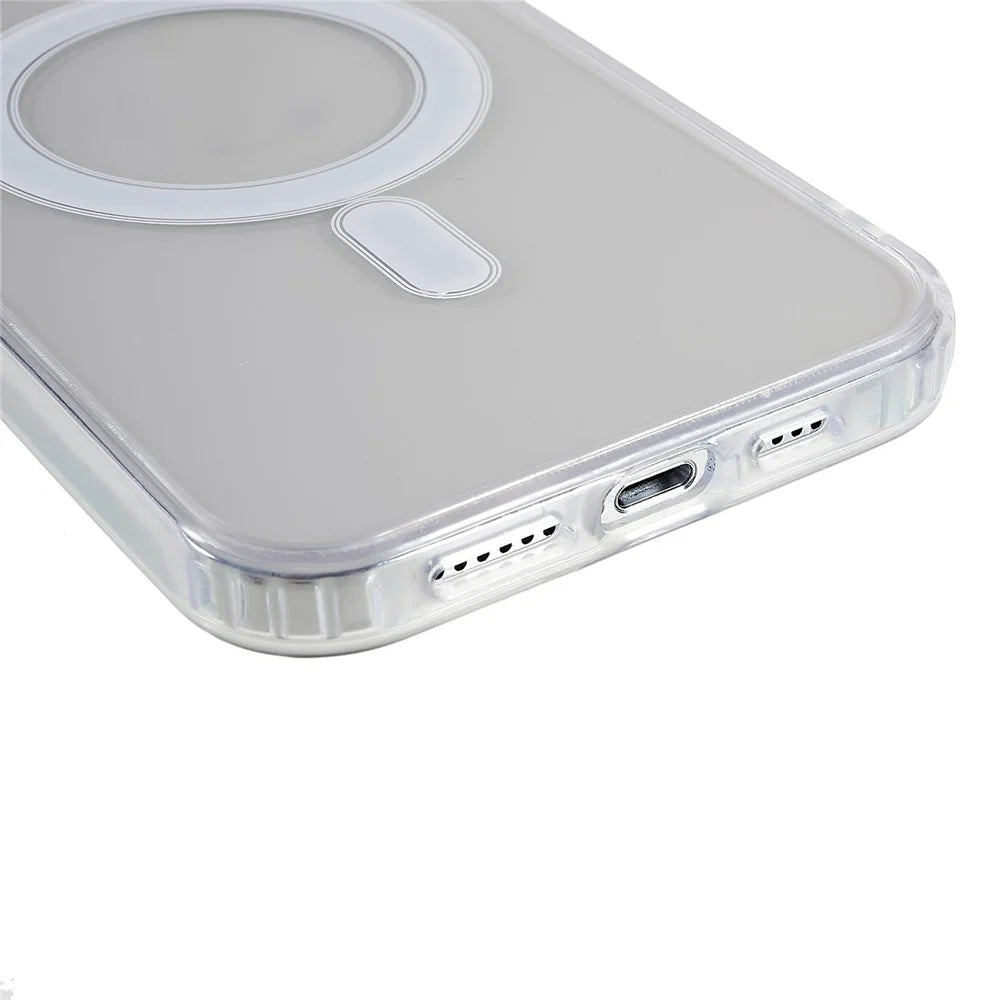For iPhone 12 Pro Max 6.7 inch Magnetic Phone Case Compatible with MagSafe Hard Acrylic Soft TPU Drop-proof Cover - 7