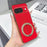 For Google Pixel 10 Pro Magnetic Case Litchi Pattern TPU PU Cover with Electroplated Metal Ring Kickstand - Red - 1