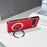 For Google Pixel 10 Pro Magnetic Case Litchi Pattern TPU PU Cover with Electroplated Metal Ring Kickstand - Red - 3