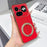 For Nothing Phone (4a) Pro Magnetic Case Litchi Pattern TPU PU Cover with Electroplated Metal Ring Kickstand - Red - 1