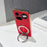 For Nothing Phone (4a) Pro Magnetic Case Litchi Pattern TPU PU Cover with Electroplated Metal Ring Kickstand - Red - 4