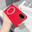 For OnePlus Ace 6 5G Magnetic Case Litchi Pattern TPU PU Cover with Electroplated Metal Ring Kickstand - Red - 2