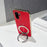 For OnePlus Ace 6 5G Magnetic Case Litchi Pattern TPU PU Cover with Electroplated Metal Ring Kickstand - Red - 4