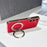 For Samsung Galaxy S25+ Magnetic Case Litchi Pattern TPU PU Cover with Electroplated Metal Ring Kickstand - Red - 3
