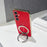 For Samsung Galaxy S25+ Magnetic Case Litchi Pattern TPU PU Cover with Electroplated Metal Ring Kickstand - Red - 4