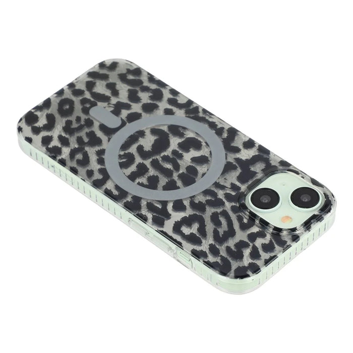 For iPhone 15 Case Compatible with MagSafe IMD Leopard Print TPU PC Phone Cover - Style C - 6