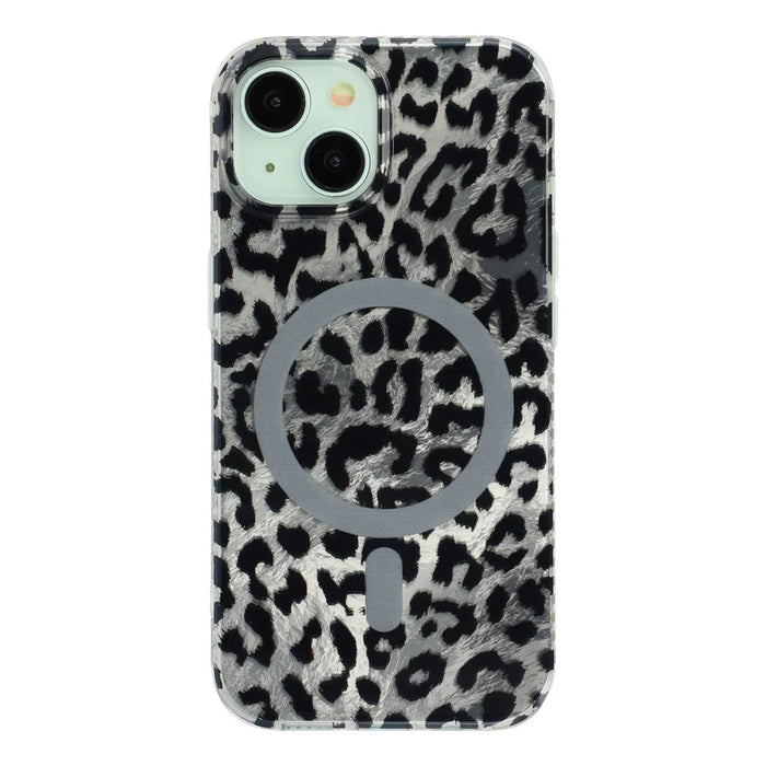 For iPhone 14 / 13 Case Compatible with MagSafe IMD Leopard Print TPU PC Phone Cover - Style C - 1