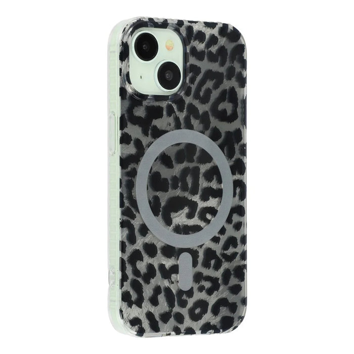 For iPhone 14 / 13 Case Compatible with MagSafe IMD Leopard Print TPU PC Phone Cover - Style C - 3
