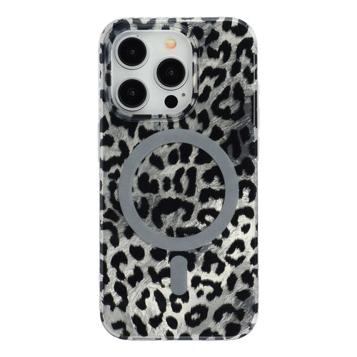 For iPhone 15 Pro Max Case Compatible with MagSafe IMD Leopard Print TPU PC Phone Cover - Style C - 1