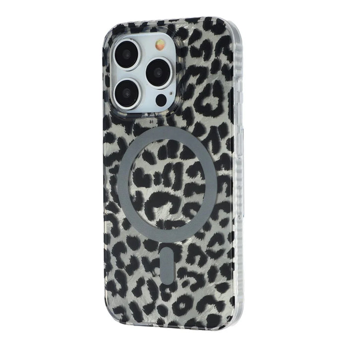 For iPhone 15 Pro Max Case Compatible with MagSafe IMD Leopard Print TPU PC Phone Cover - Style C - 3