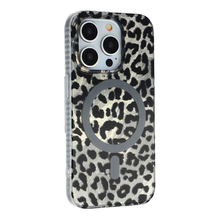 For iPhone 15 Pro Max Case Compatible with MagSafe IMD Leopard Print TPU PC Phone Cover - Style C - 4