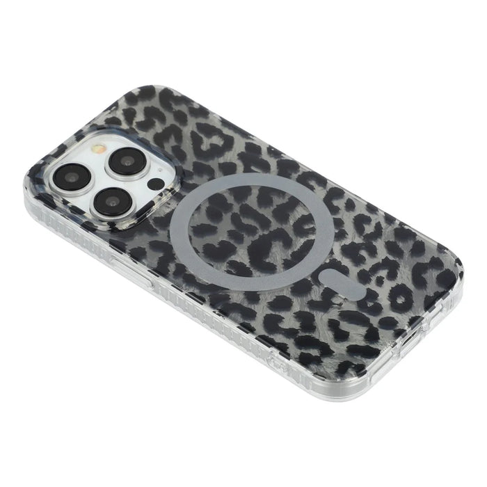 For iPhone 15 Pro Max Case Compatible with MagSafe IMD Leopard Print TPU PC Phone Cover - Style C - 5
