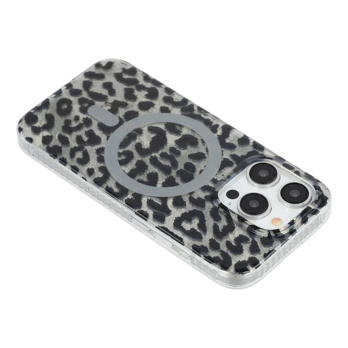 For iPhone 15 Pro Max Case Compatible with MagSafe IMD Leopard Print TPU PC Phone Cover - Style C - 6