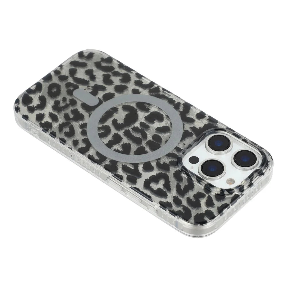 For iPhone 16 Pro Case Compatible with MagSafe IMD Leopard Print TPU PC Phone Cover - Style C - 6