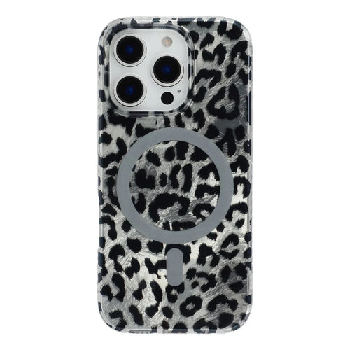 For iPhone 16 Pro Max Case Compatible with MagSafe IMD Leopard Print TPU PC Phone Cover - Style C - 1