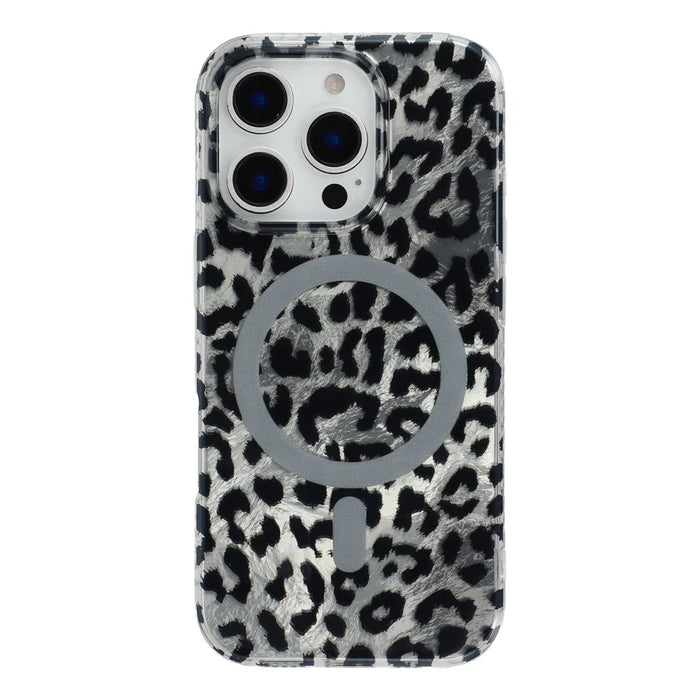 For iPhone 16 Pro Max Case Compatible with MagSafe IMD Leopard Print TPU PC Phone Cover - Style C - 1