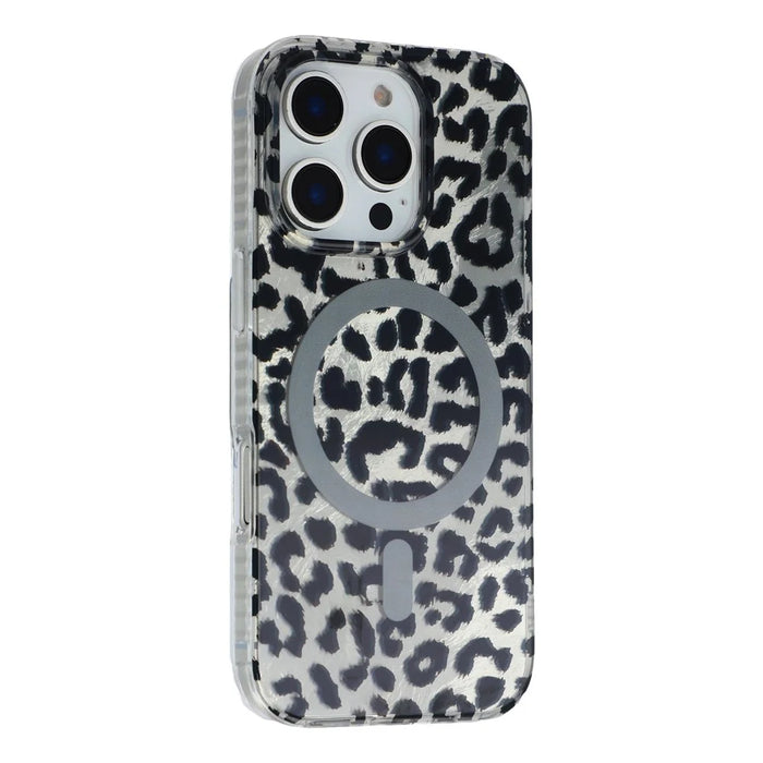 For iPhone 16 Pro Max Case Compatible with MagSafe IMD Leopard Print TPU PC Phone Cover - Style C - 3