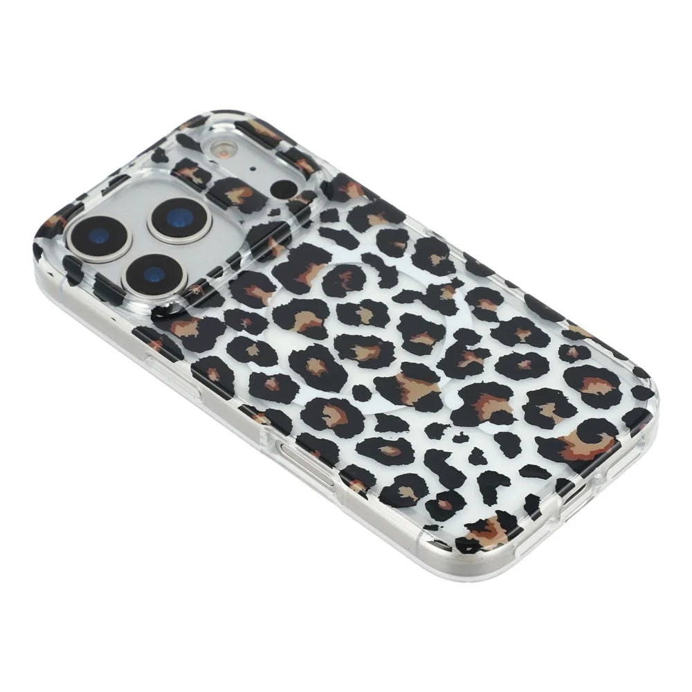 For iPhone 17 Pro Max Magnetic Case Hollow Leopard Print Design TPU PC Phone Back Cover - Style 3 - 4