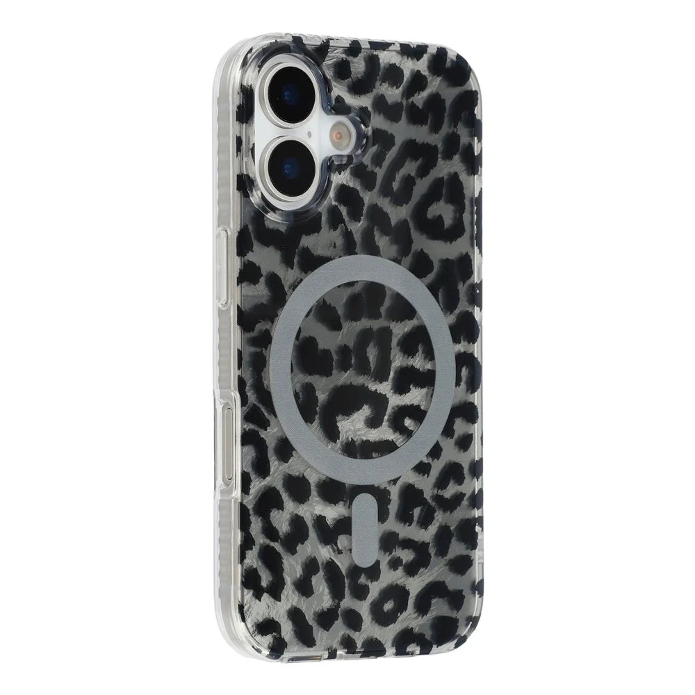 For iPhone 17 Case Compatible with MagSafe IMD Leopard Print TPU PC Phone Cover - Style C - 3