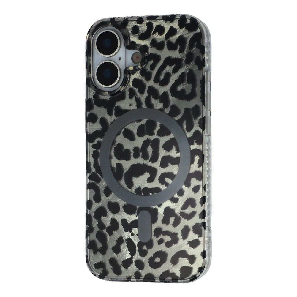 For iPhone 17 Case Compatible with MagSafe IMD Leopard Print TPU PC Phone Cover - Style C - 4