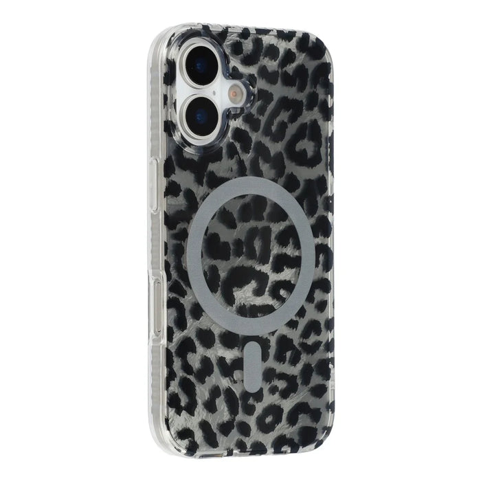 For iPhone 16 Case Compatible with MagSafe IMD Leopard Print TPU PC Phone Cover - Style C - 3