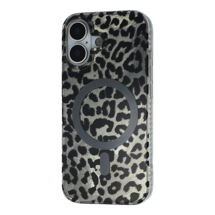 For iPhone 16 Case Compatible with MagSafe IMD Leopard Print TPU PC Phone Cover - Style C - 4
