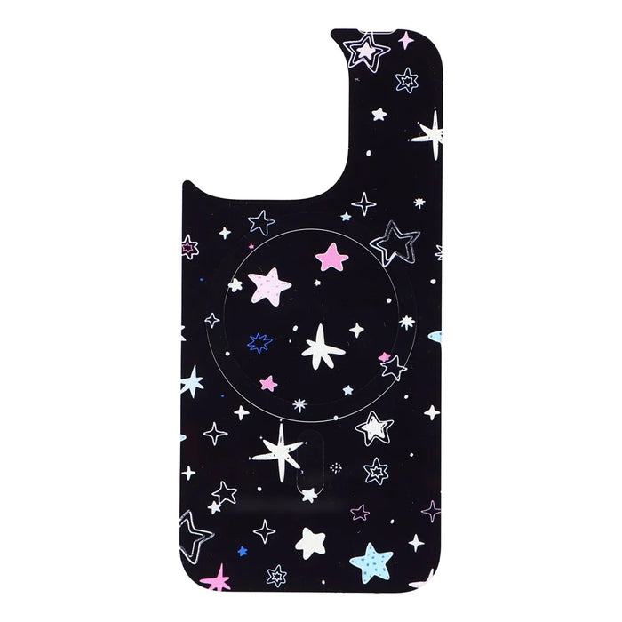 For iPhone 15 Pro Magnetic Case TPU PC Phone Cover with Detachable Colorful Stars Black Backplate - Black - 6