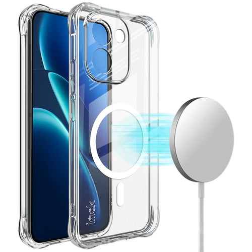 IMAK for vivo iQOO Z11 5G Magnetic Case Airbag Shockproof Protection TPU Phone Cover - Transparent - 1