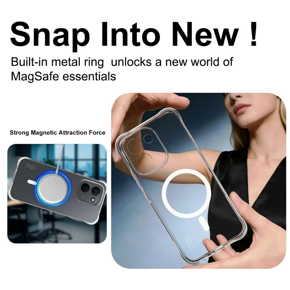 IMAK for vivo iQOO Z11 5G Magnetic Case Airbag Shockproof Protection TPU Phone Cover - Transparent - 5