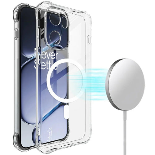 IMAK for OnePlus Ace 6 5G  /  Ace 6T 5G  /  15R 5G Magnetic Case Airbag Shockproof Protection TPU Phone Cover - Transparent - 1