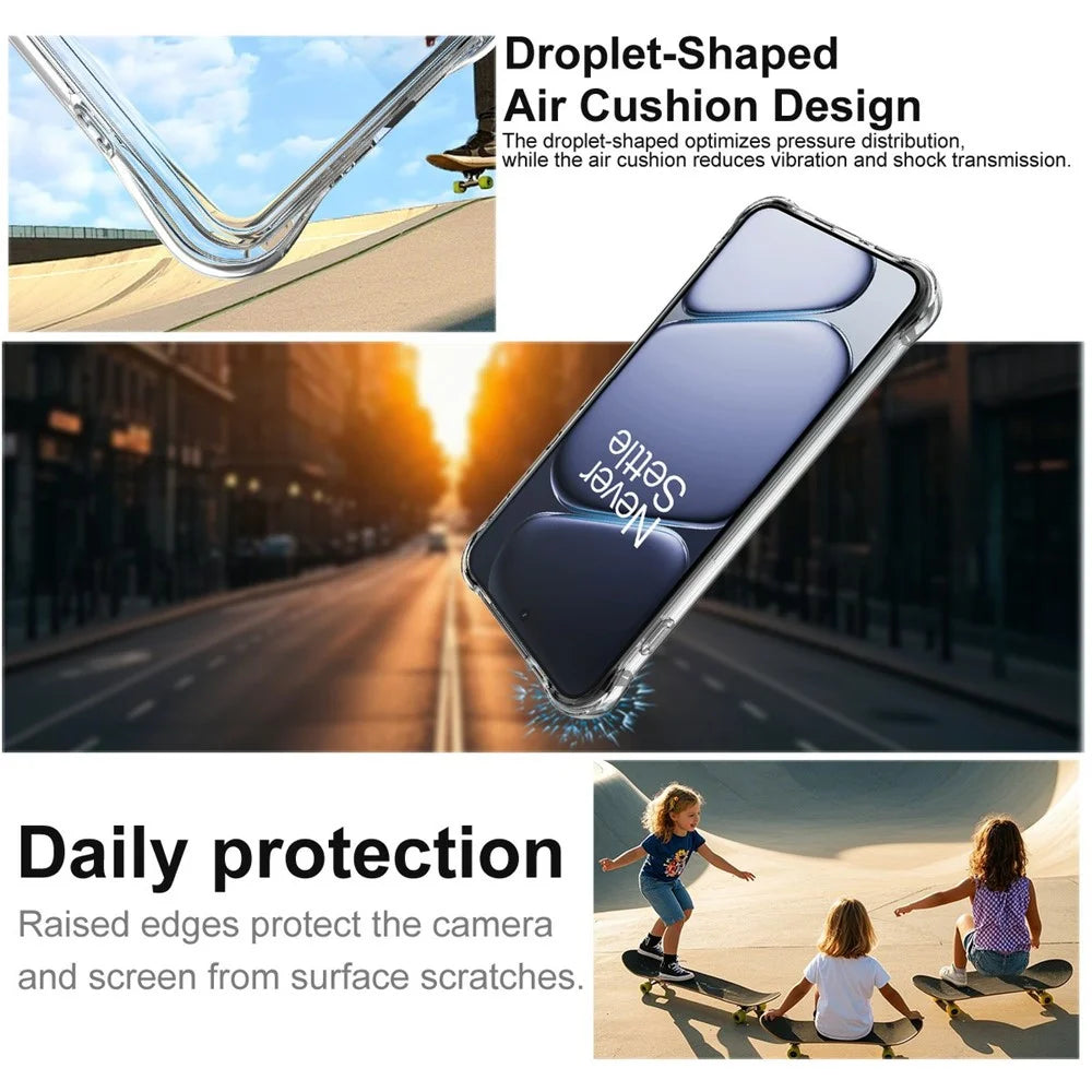IMAK for OnePlus Ace 6 5G  /  Ace 6T 5G  /  15R 5G Magnetic Case Airbag Shockproof Protection TPU Phone Cover - Transparent - 6