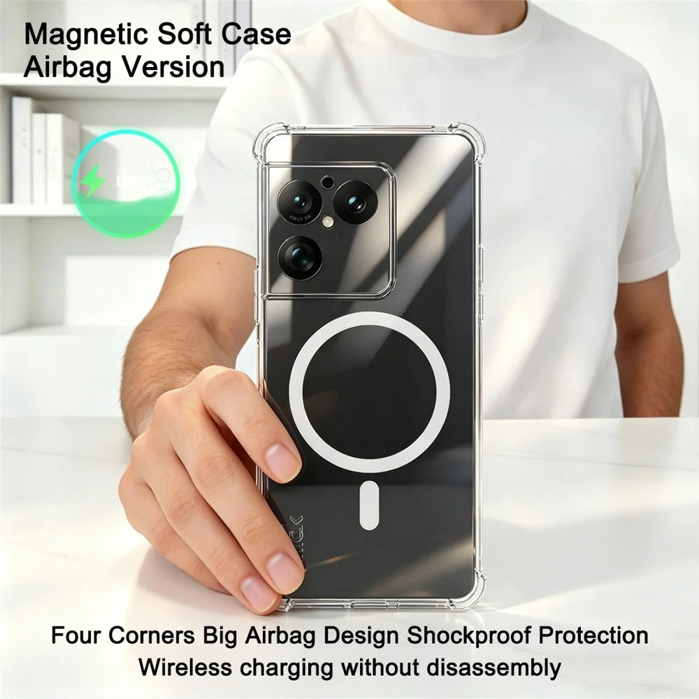 IMAK for Sony Xperia 1 VIII Magnetic Case Airbag Shockproof Protection TPU Phone Cover - Transparent - 3