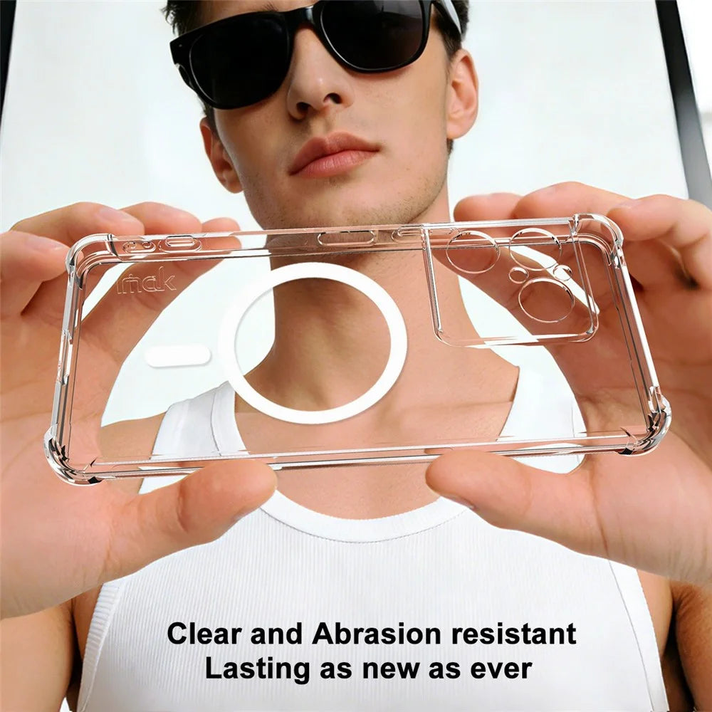 IMAK for Sony Xperia 1 VIII Magnetic Case Airbag Shockproof Protection TPU Phone Cover - Transparent - 4