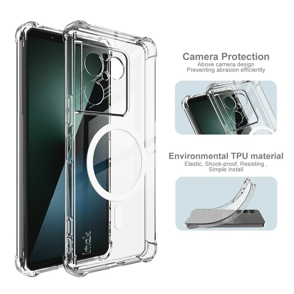 IMAK for Sony Xperia 1 VIII Magnetic Case Airbag Shockproof Protection TPU Phone Cover - Transparent - 7