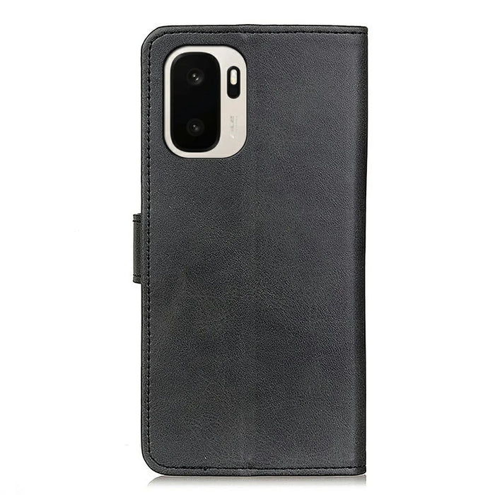 For OnePlus Ace 6 Ultra 5G Case Cowhide Texture Leather Wallet Stand Phone Cover - Black - 7