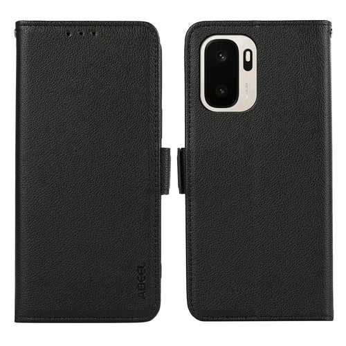 ABEEL For OnePlus Ace 6 Ultra 5G Case Litchi Texture Leather RFID Blocking Phone Cover - Black - 1
