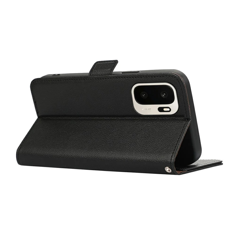 ABEEL For OnePlus Ace 6 Ultra 5G Case Litchi Texture Leather RFID Blocking Phone Cover - Black - 3
