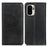 For OnePlus Ace 6 Ultra 5G Case Cowhide Texture Split Leather Flip Wallet Phone Cover - Black - 1