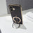 For iPhone 17 Magnetic Case Litchi Pattern TPU PU Cover with Electroplated Metal Ring Kickstand - Black - 3